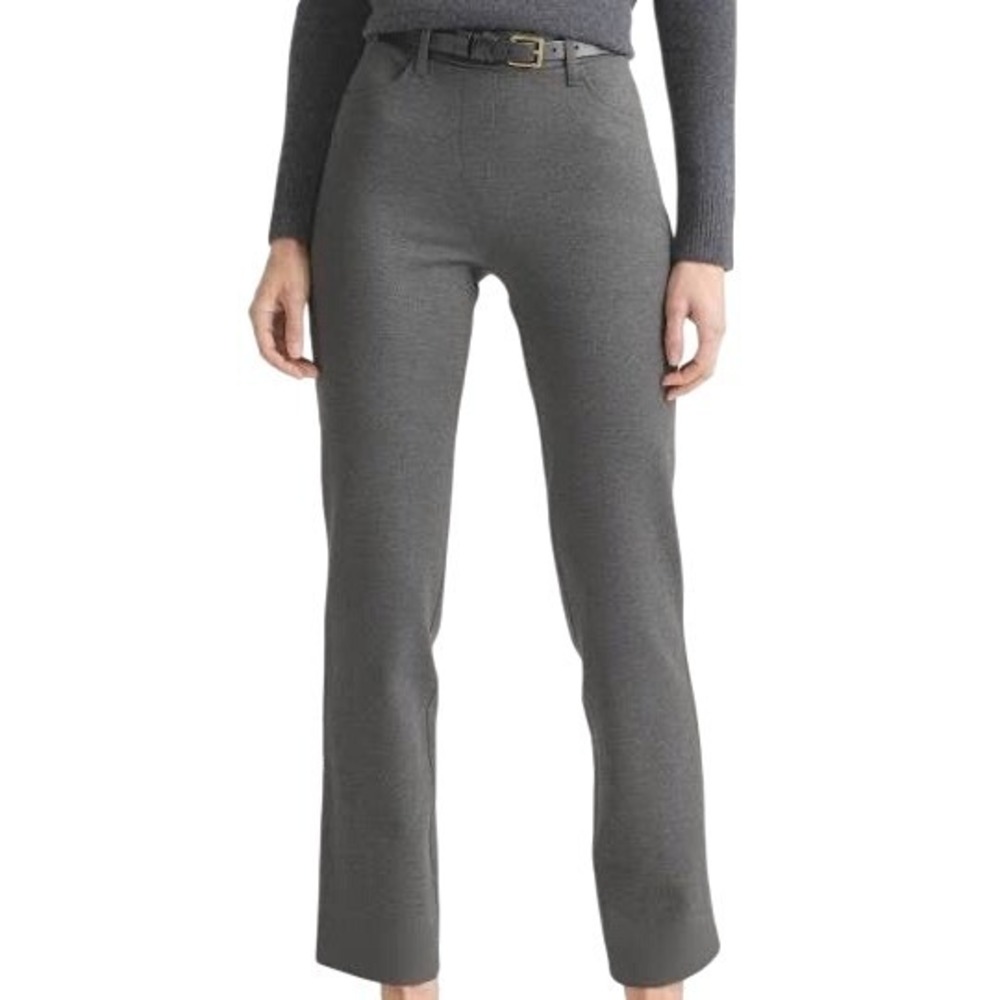 Quince Ultra Stretch Ponteโ Straight Leg Pant Charcoal Women's Large 32 Office